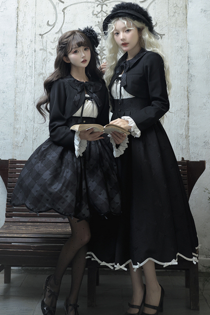 プリンセスブラックジャンパースカートロリータトップレディ+クロップドサイレント