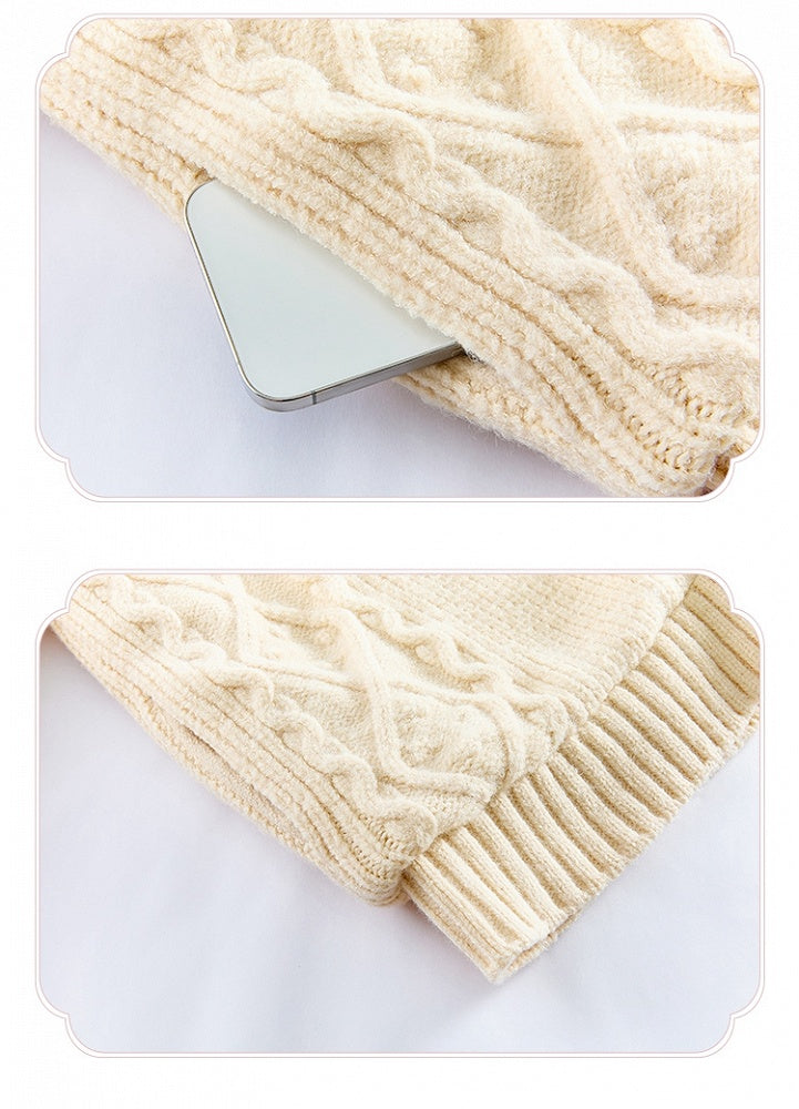 Plüsch-Cardigan, cremefarben, winterweiß, gemütlicher Kragenpullover