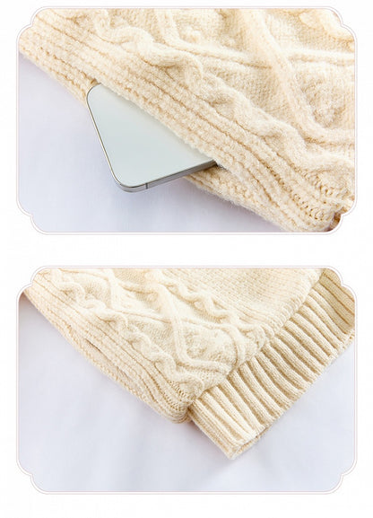 Plüsch-Cardigan, cremefarben, winterweiß, gemütlicher Kragenpullover