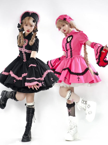 Subkultur Lolita Kleid Y2K Cross
