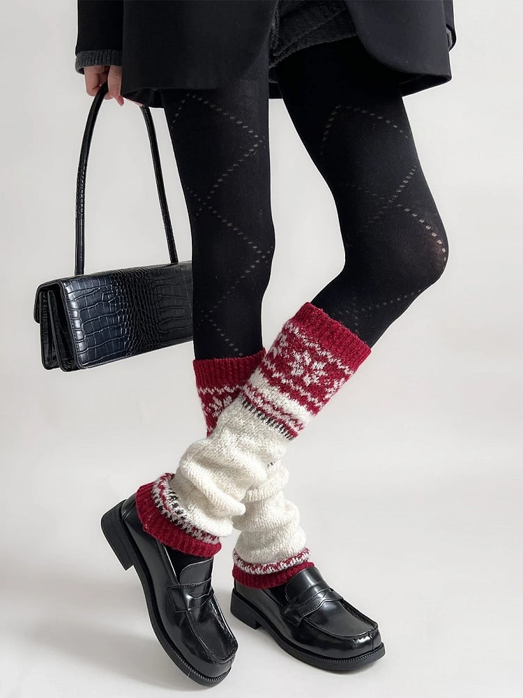 Isle Fair Leg Colors） Knit Patterned Warmers（4