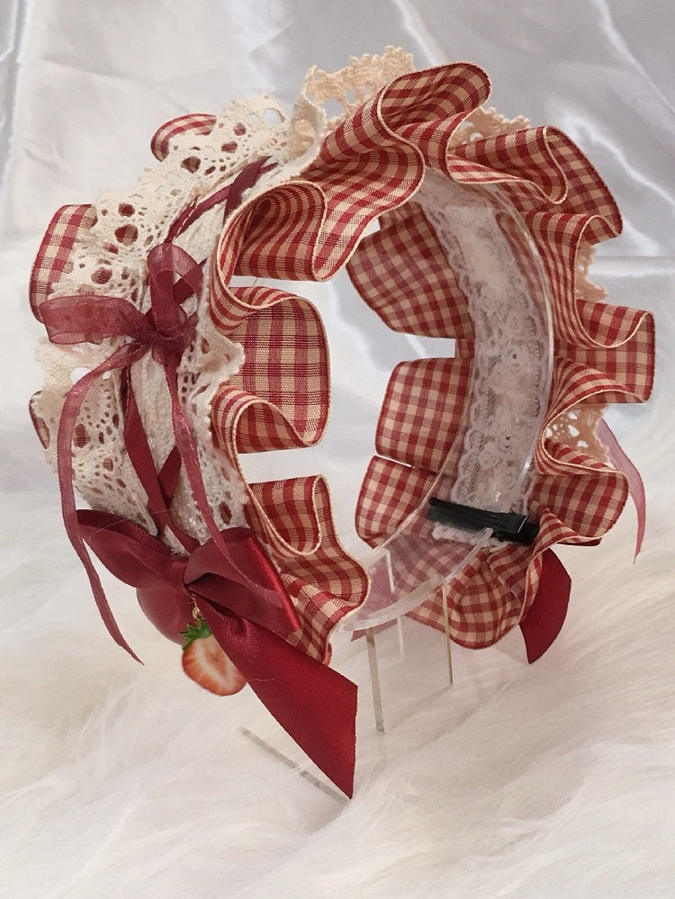 Options Ruffled Loilita 3 Color Hairband Bow Plaid Details