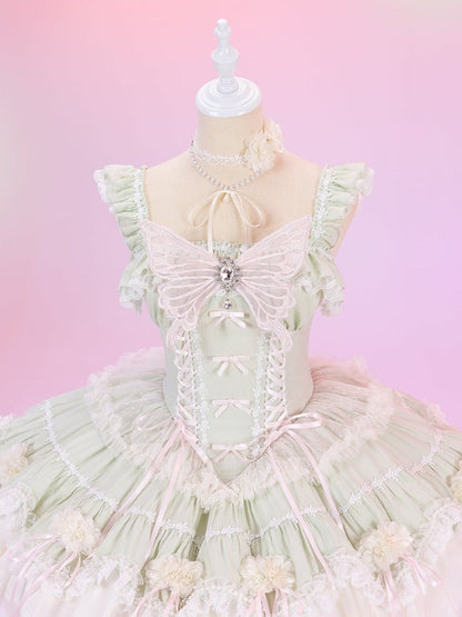 Pink Embroidered Lace Butterfly - DevilInspired Exclusive Collection