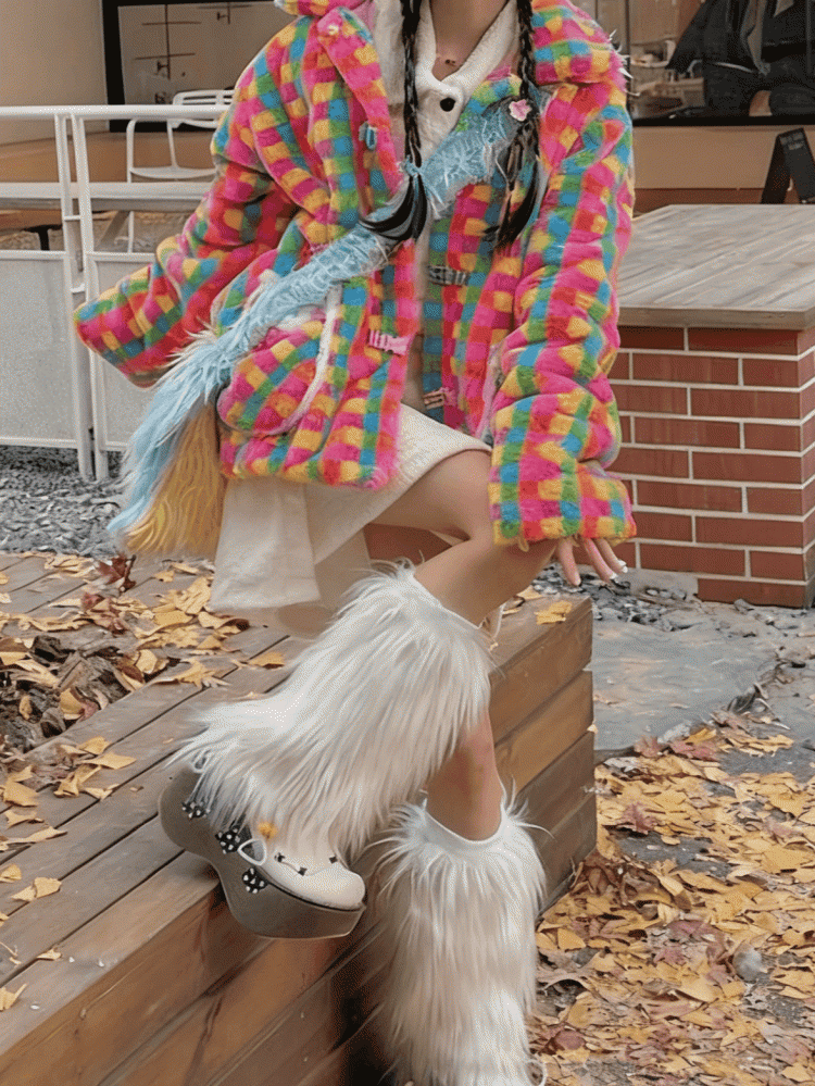 Leg Shaggy Warmers Y2K Light Gray 20CM/30CM/40CM