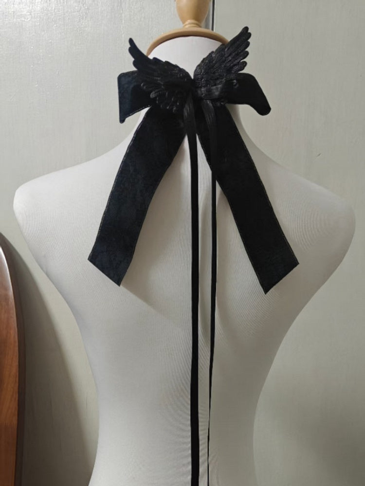 Wings Hairclip Bowknot Black and