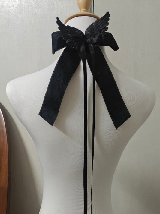 Bowknot and Black Hairclip Wings