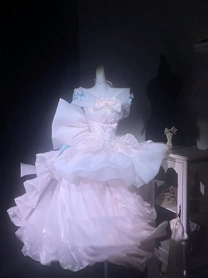 ロングアンダースカート ドローストリング ピンク