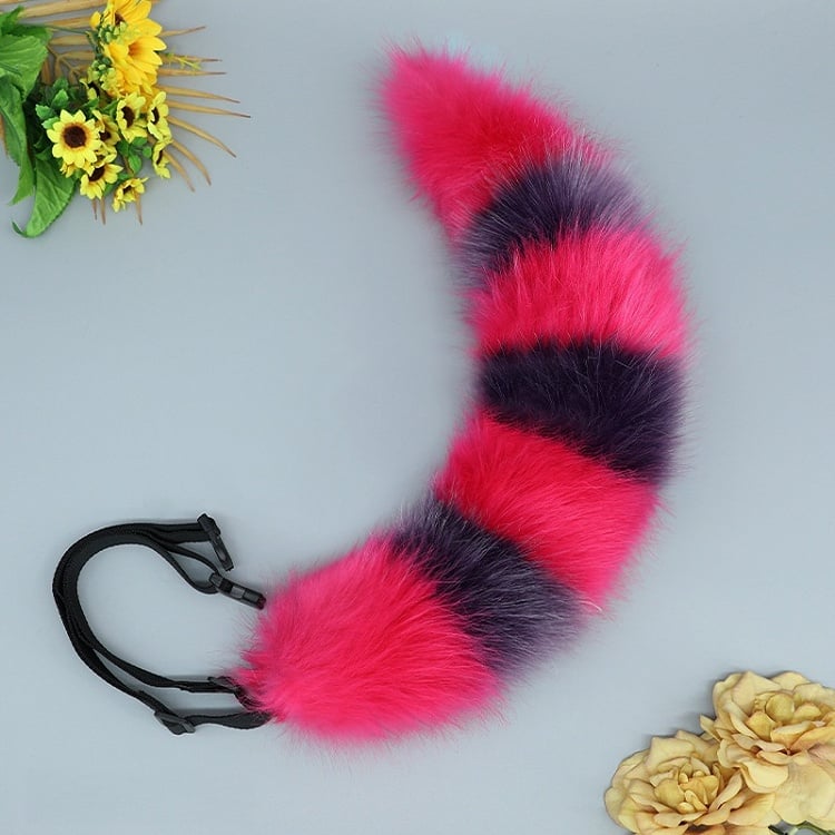 Plush Lolita Colors Striped Fox Cute Tail 8