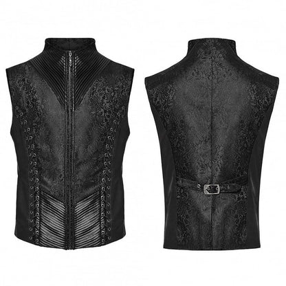 Men's Black Goth Vest Gorgeous Texture