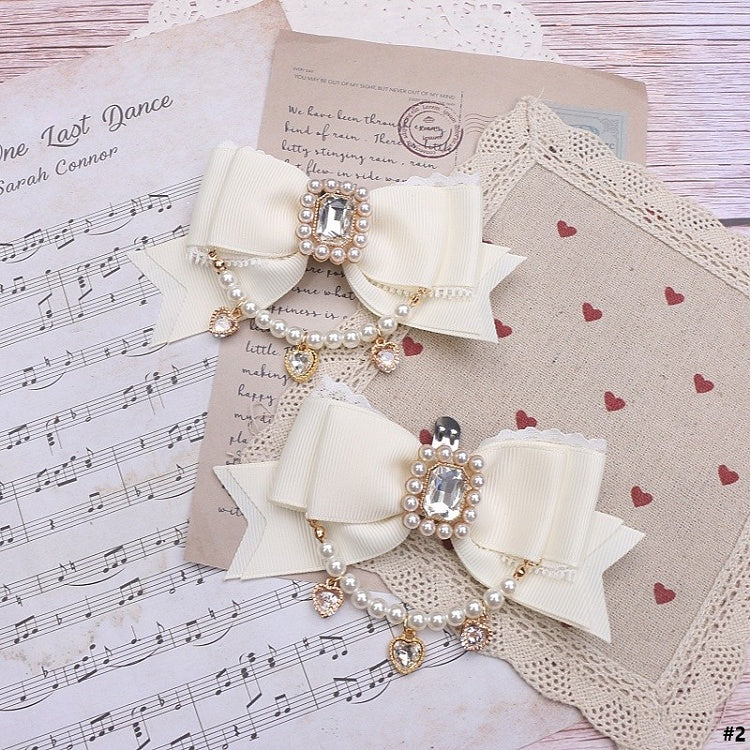 Options Jirai Shoe 8 Pearl Chain Large Bowknot in Clips Color Kei Size