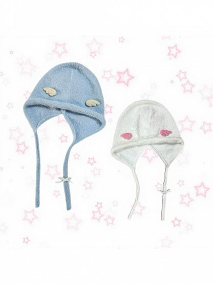 Knit Hat with Wing Decoration in Two Colors - IVONA boutique