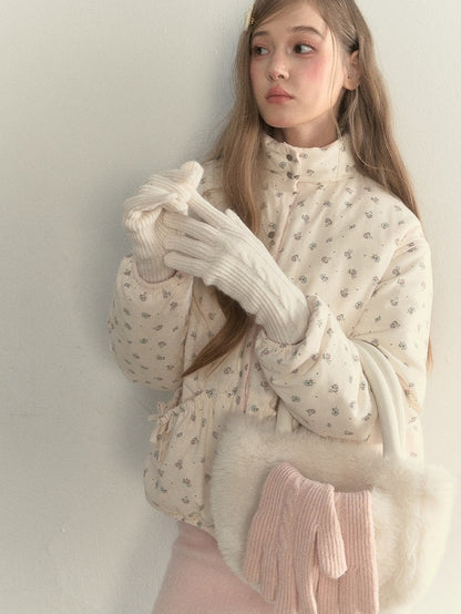 Braided Knit Gloves Kawaii Colors 3