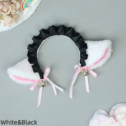 Decorations KC Plush Bell Lolita Bow Kitty Ear and Theme 3 Maid with Colors