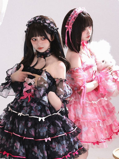 Pink Hairband Black Blue /