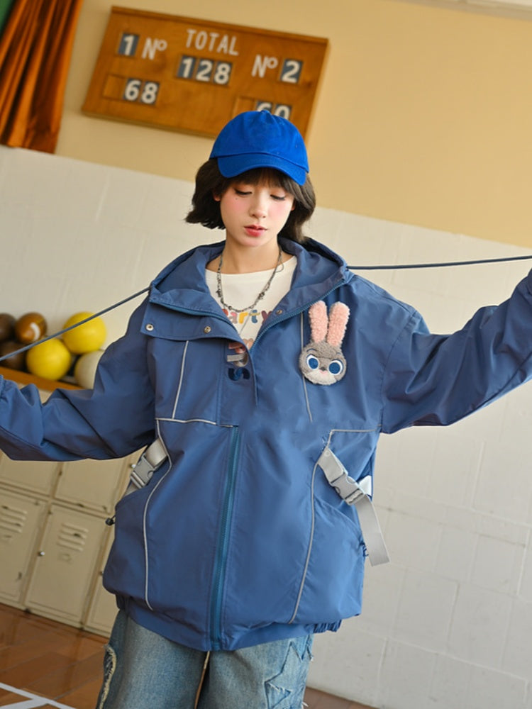 ズートピア ニックとジュディ グリーン/ブルー フード付きジャケット