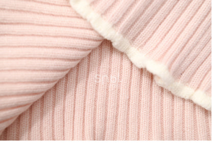 Rosa Strickoberteil mit Rundhalsausschnitt und schmaler Passform