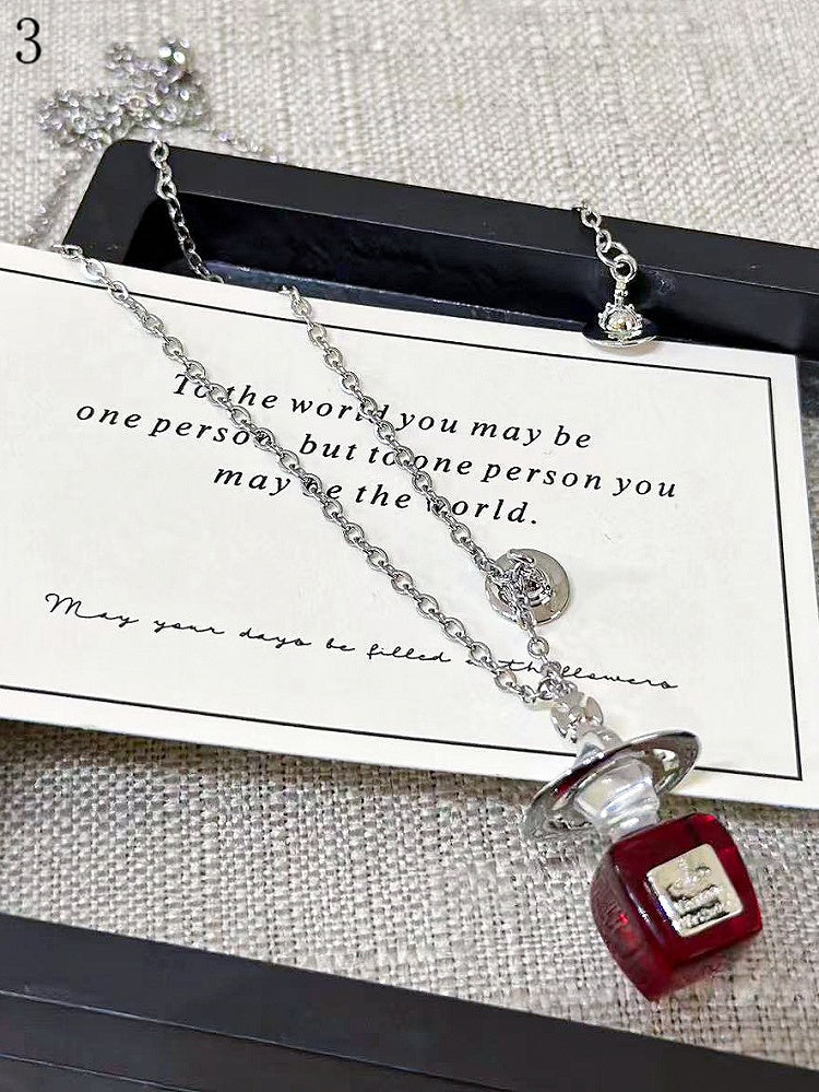 Anhänger Halskette 4 Flasche Optionen Parfüm