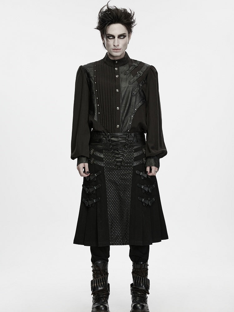 Heavy-duty Black Men's Punk Skirt - Punk Rave