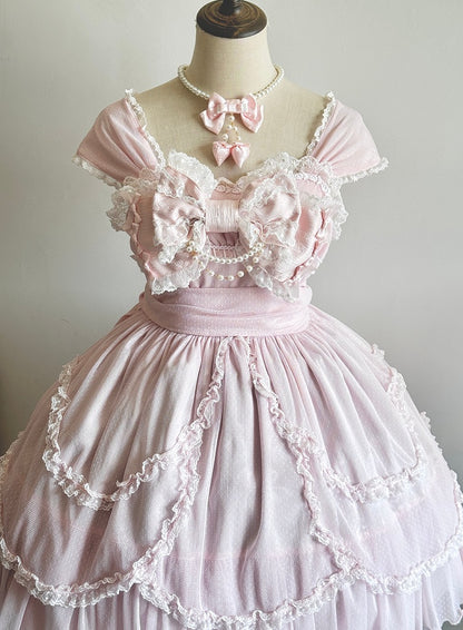 Dot Necklace Sweet Pearl (Blue/Pink/Red) Lolita Polka