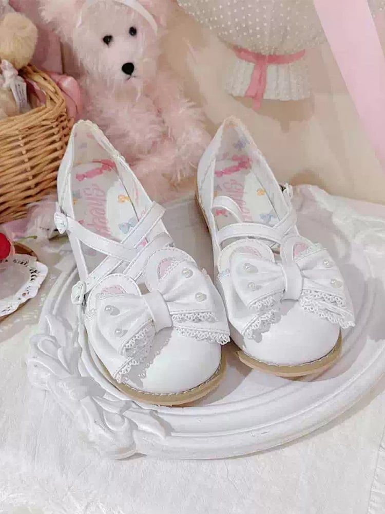 bei White Ear Bunny Crisscross Bow Top Design verziert mit Perlen