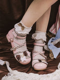 in Mary Details Bow Janes Pink Sweet Lolita with PU