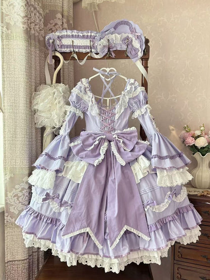 Gorgeous Old School Sizes Available Lolita Princess Purple Dress Plus Cotton