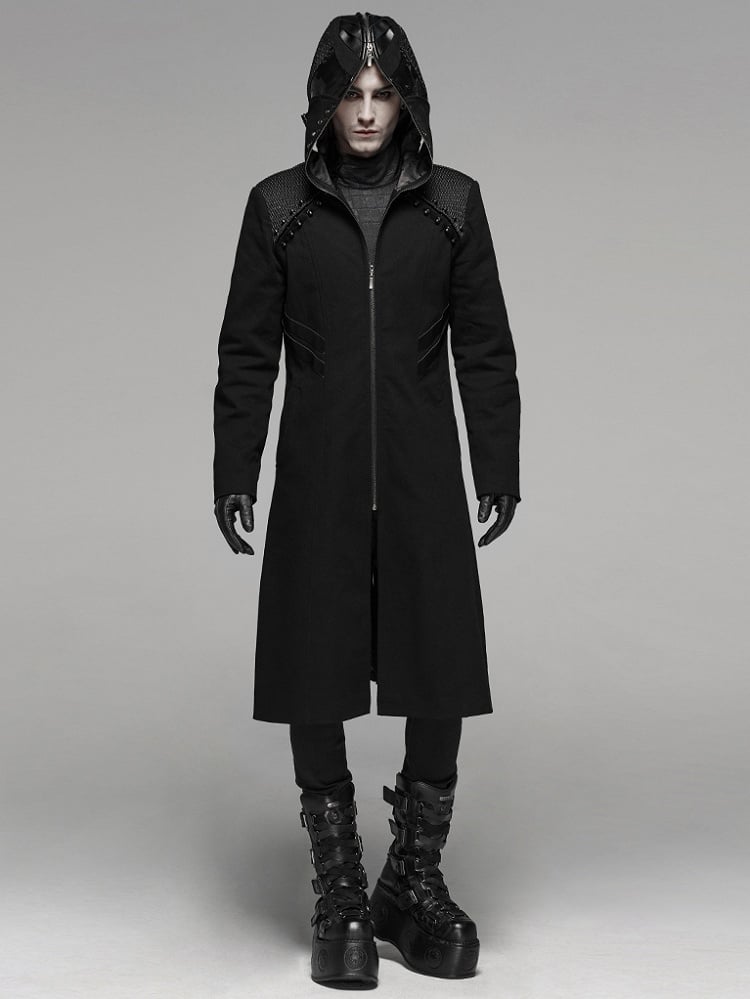 Coat Black Weird Men's Punk
