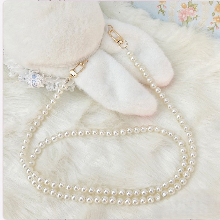 Convertible Standing-eared Bag Bunny with White Details Bowknot Red Cute Strap