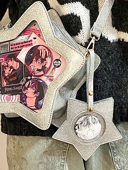 PUブルーバッジ 星型シャイニングホルダー ホワイト/ピンク/グリーン/ライト