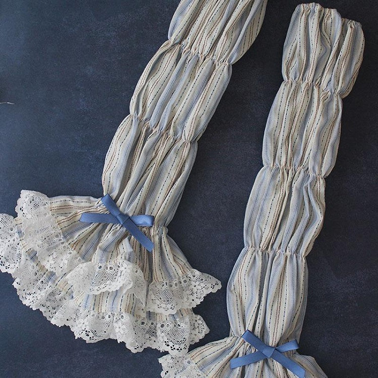 6 Options – Layered Bow and Lolita Trims Color Sleeves with Lace Accents Velvet