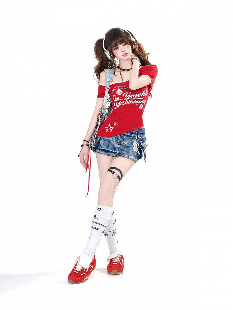 魅力的なミニスリムフィットポケットブルーシルバートーンデニムスカートボタン