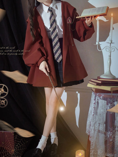 Rot Winter Herbst Preppy Vintage Mit Kapuze Mantel und Ziegel Version Regelmäßige/Verdicken für