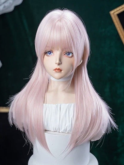 Pink 65cm Straight Wig with Full Bangs - Alice Garden