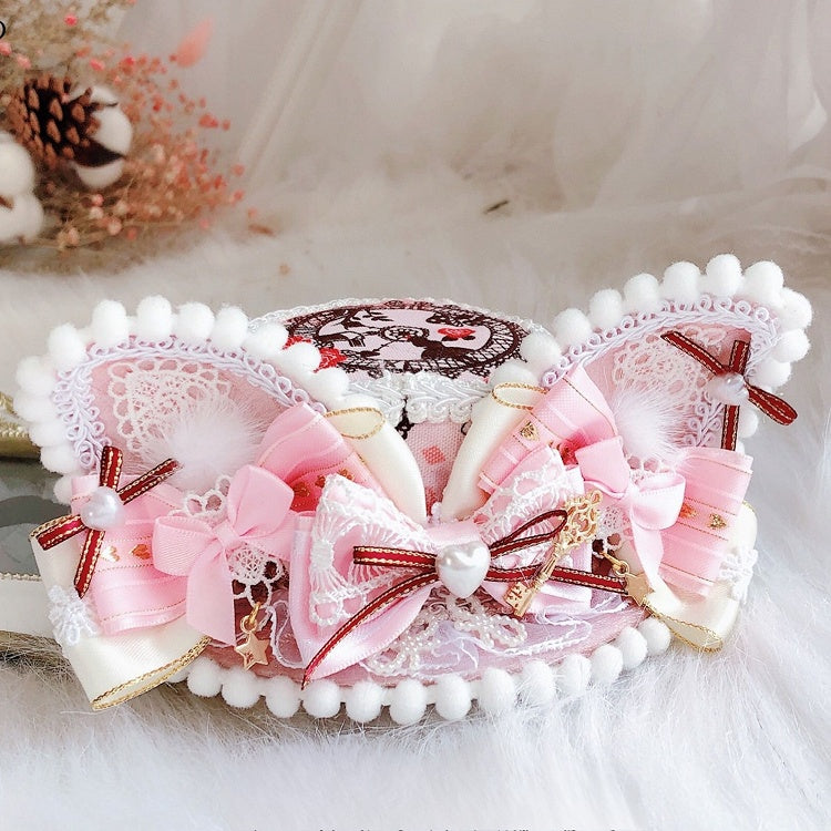 Mini Wonderland Cat Vibes Ears Hat Alice in Pink