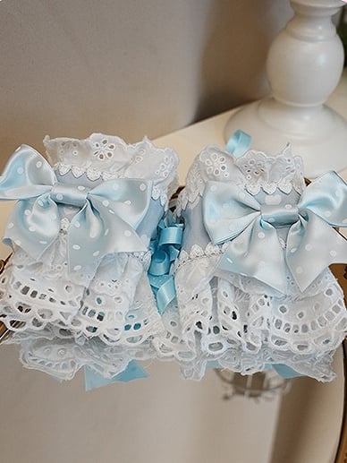 5 Color Dot Wrist – Options Bow Cuffs Polka with Sweet Lolita