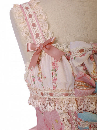 Doll Toy Bed Theme JSK Dress in Pretty Pink with Bow Accents - Alice Girl