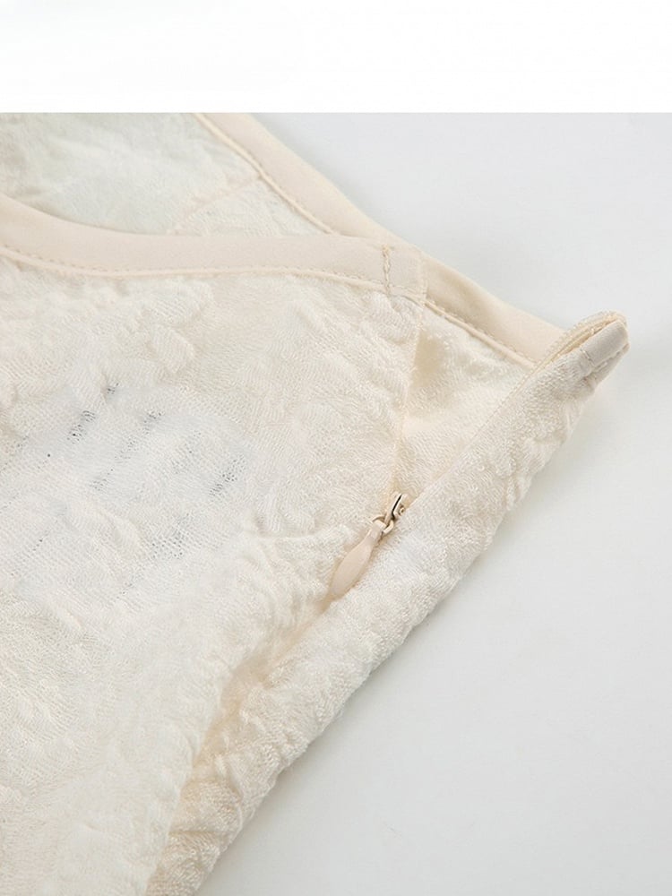 Glockenärmel Saum Weiß Millard Braun + Cardigan Fashion Kleid Asymmetrischer Cami Rock