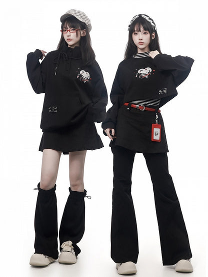 A-Line Mini Skirt in Black - PINK SAVIOR