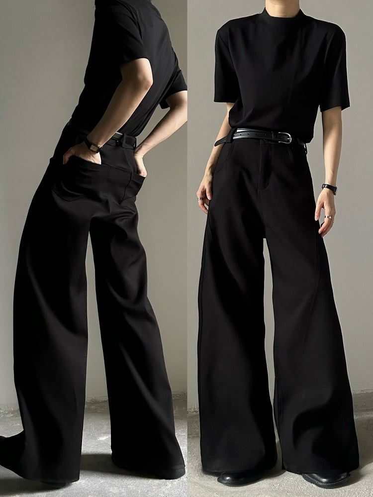 Wide-leg Black Style Pants Princely