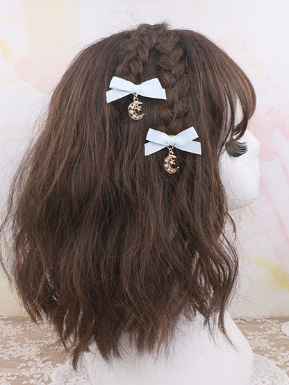Options 7 Bowknot Jirai Color Kei Moon Charm Hairclip