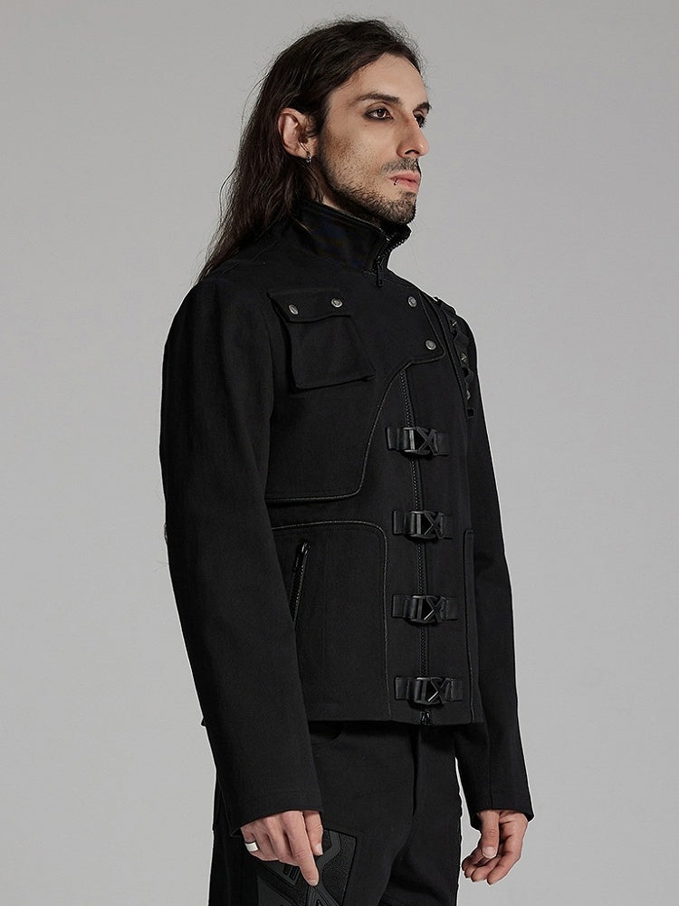 Black Men's Cyberpunk Deconstruction Jacket