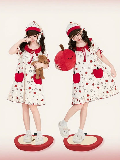 Colorblock Peter Pan Collar Apple Dress - Tan Tuan