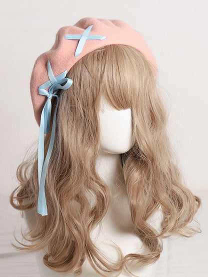 Farbe 11 Optionen Gekreuzte Baskenmütze Akzente mit Quaste und verziert – Band