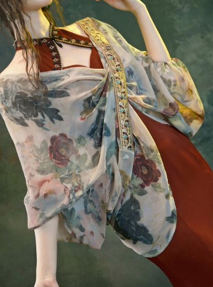Elegant Floral Outerwear with Delicate Embroidery - sijinstudio
