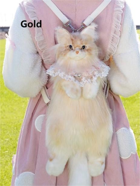 Colors 4 Realistic Backpack/Crossbody Bag Cat Plush