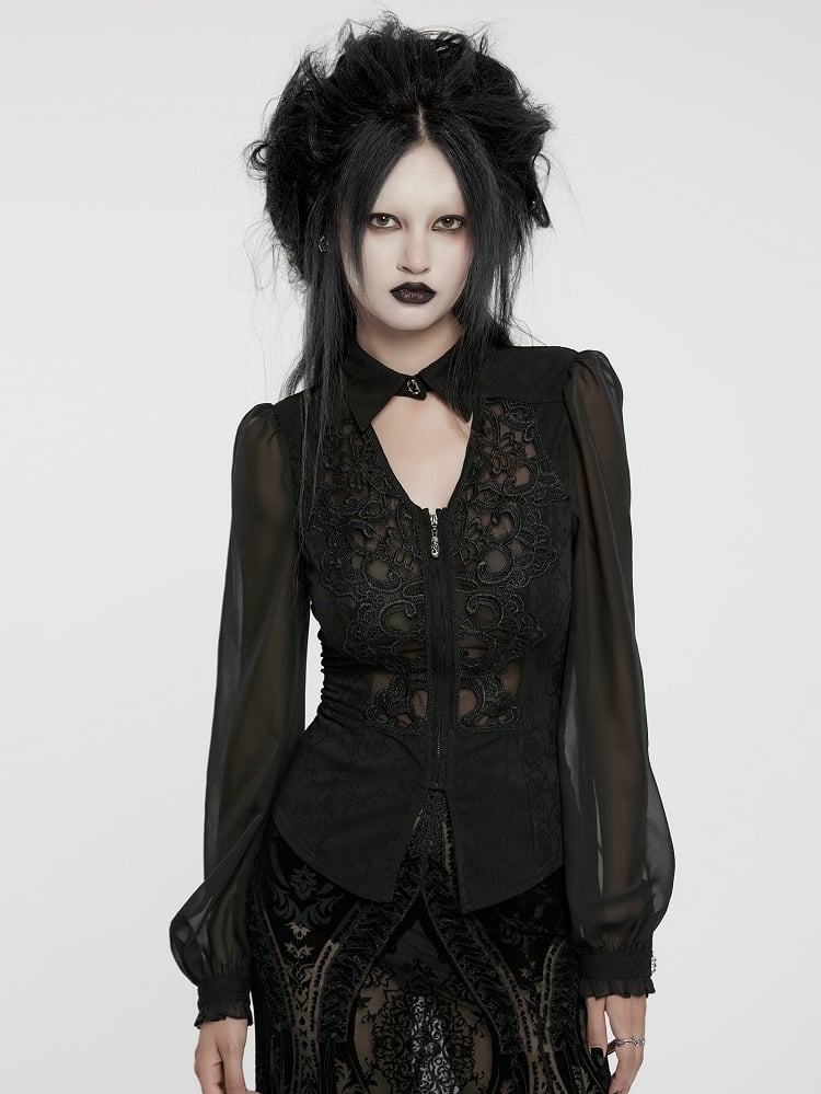 Out Hollow Black Shirt
