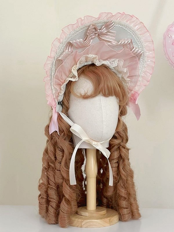 Apricot Bonnet Green Blue Pink /