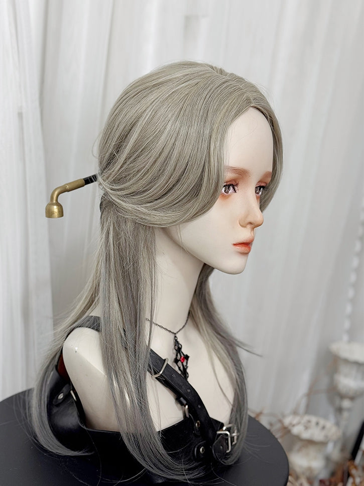 45CM Ouji Style Länge Perücke Grau