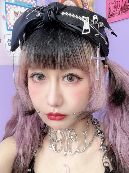 Anhänger Buchstaben Halskette Y2K Silber