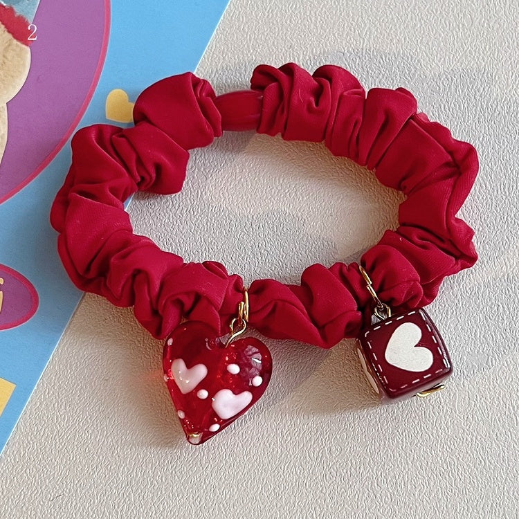 Options Hair 3 Red Scrunchie